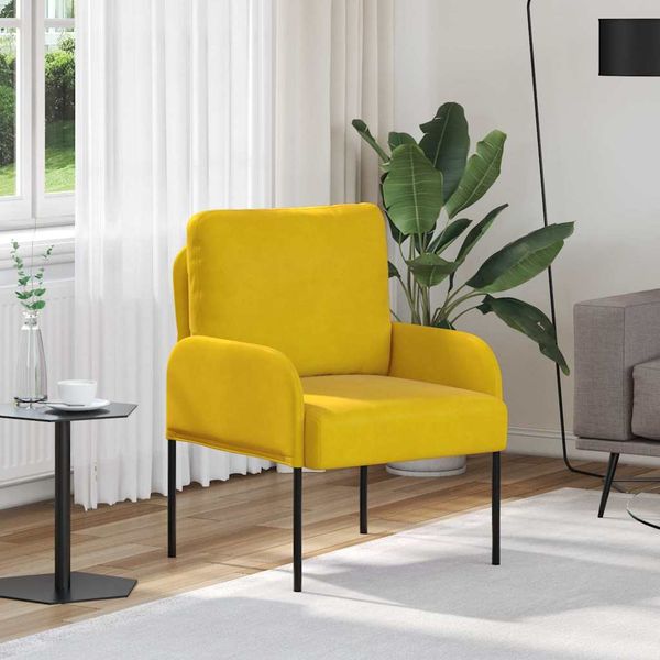 vidaXL Pohovky s vankúšom 55cm Žltá Preglejka