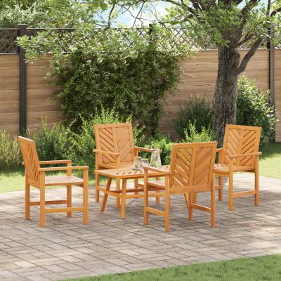 vidaXL Záhradný lounge set 5 pcs Hnedá Pevné akáciové drevo
