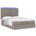 VidaXL Osmanská posteľ s matracom a LED diódami Taupe 140x200 cm Látka