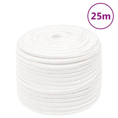 vidaXL Lodné lano biele 12 mm 25 m polypropylén