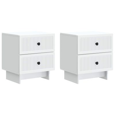 vidaXL Nočný stolík 2 pcs Biela 43 x 34,5 x 47,5 cm Kompozitné drevo