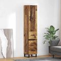 vidaXL Highboard Staré drevo 34,5 x 34 x 180 cm Kompozitné drevo