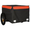 vidaXL Vozík za bicykel, čierno oranžový 30 kg, železo
