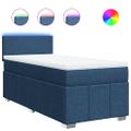 vidaXL Posteľný rám boxspring s matracom modrý 90x190 cm látka