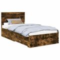 vidaXL Rám postele Dymový dub 100 x 200 cm Kompozitné drevo