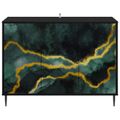 vidaXL Servírovacia skriňa WIJHE Čierny dub 102 x 33 x 76 cm