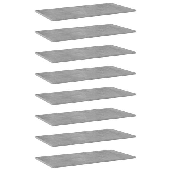 vidaXL Prídavné police 8 ks, betónovo sivé 80x40x1,5 cm, drevotrieska