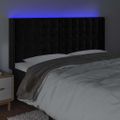 vidaXL Čelo postele s LED čierne 183x16x118/128 cm zamat