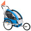 vidaXL Cyklovozík a kočík 2-v-1, modro sivý