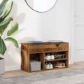 vidaXL Lavica na topánky staré drevo 80x30x45 cm kompozitné drevo