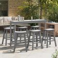 vidaXL Záhradný bar set 6 ks Svetlosivá HDPE