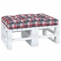 vidaXL Podložka na paletový nábytok, červené kocky 120x80x12 cm, látka