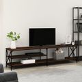 vidaXL TV skrinka hnedý dub 200x40x50 cm kompozitné drevo a kov