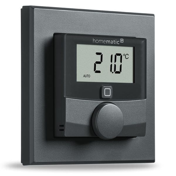 Homematic IP   Nástenný termostat so senzorom vlhkosti, antracit - HmIP-WTH-A