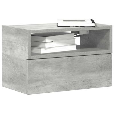vidaXL Nástenný nočný stolík betónovosivý 45x26x28,5 cm