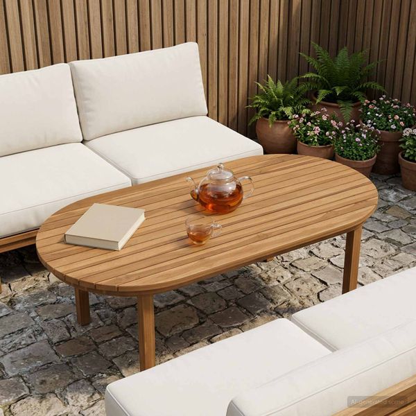 vidaXL Vrchná doska 100 x 50 x 3,5 cm Oválny Husté teakové drevo