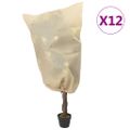 vidaXL Flísové kryty na rastliny so šnúrkou 12 ks 70 g/m²  0,8x1,2 m