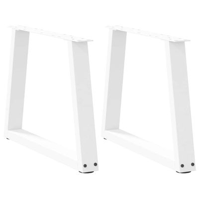 vidaXL Nohy konferenčného stolíka v tvare V, 2 ks, biele, 50 x (42-43,3) cm, oceľové