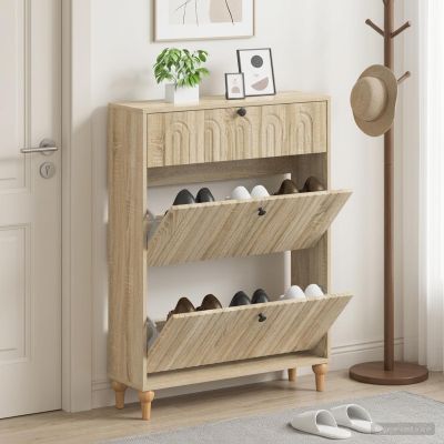 vidaXL Skriňa na topánky ALKMAAR 78 x 24 x 103 cm Kompozitné drevo