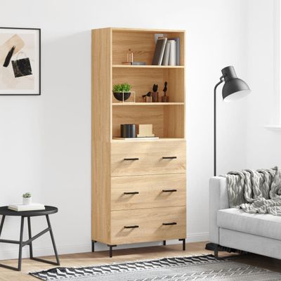 vidaXL Vysoká skrinka dub sonoma 69,5x34x180 cm spracované drevo