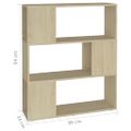 vidaXL Knižnica/deliaca stena dub sonoma 80x24x94 cm drevotrieska