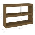 vidaXL Knižnica/deliaca stena medovo-hnedá 100x30x71,5 cm masívna borovica
