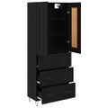 vidaXL Highboard Čierny dub 69,5 x 34 x 180 cm Kompozitné drevo