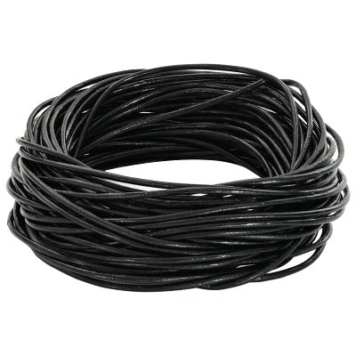 vidaXL Kožená šnúrka Čierna Ø1,5 mm x 10 m Koža