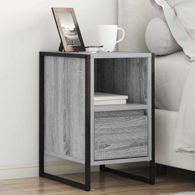 vidaXL Nočný stolík so zásuvkou 2 pcs Sivý Sonoma 39,5 x 30 x 50 cm