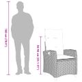 vidaXL Polohovacie záhradné kreslo s príručným stolíkom, čierne, polyratan