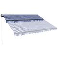 vidaXL Ručná zaťahovacia markíza s LED 400x300 cm modrá a biela