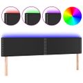 vidaXL Čelo postele s LED čierne 160x5x78/88 cm umelá koža