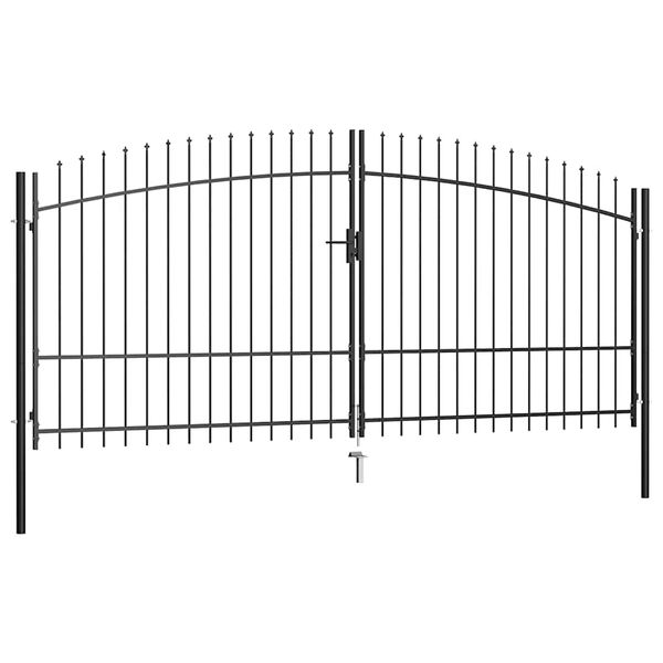 vidaXL Dvojkrídlová plotová bránka Woerden s vrchnou časťou v tvare oštepu 400x224,5 cm