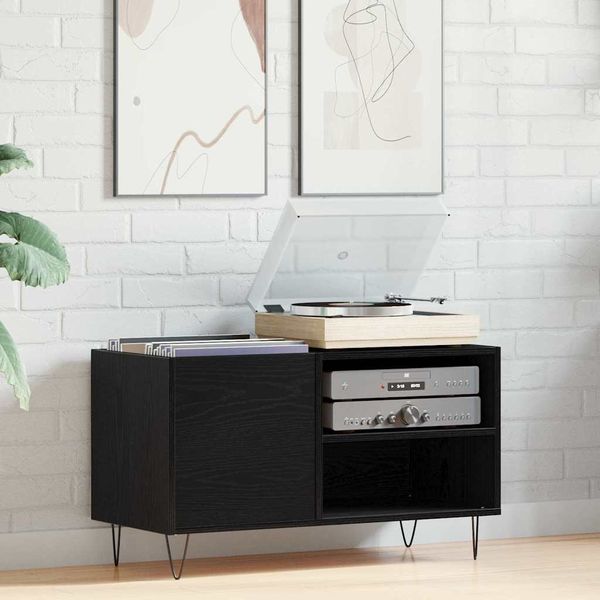 vidaXL Skrinka na gramofónové platne Čierny dub 85 x 38 x 48 cm
