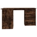 vidaXL Rohový stôl dymový dub 145x100x76 cm spracované drevo