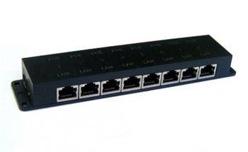 8-portový pasívny POE injektor panel s krytom