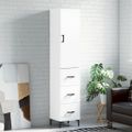 vidaXL Vysoká skrinka biela 34,5x34x180 cm spracované drevo