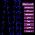 vidaXL LED svetelný rozprávkový záves 3x3 m 300 LED modrý 8 funkcií