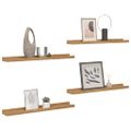 vidaXL Stenná polica Nástenná montáž 4 ks Hnedá 40 x 9 x 3 cm