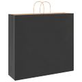 vidaXL Papierové tašky 50 ks s rúčkami, čierna, 54x15x49 cm