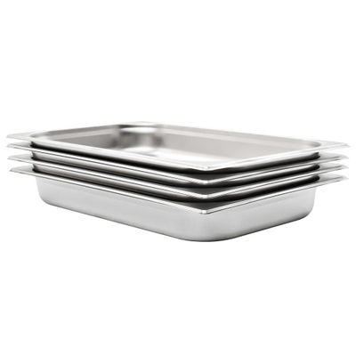 vidaXL Gastronádoby 4 ks, GN 1/1, 65 mm, nehrdzavejúca oceľ