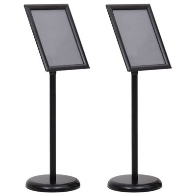 vidaXL Stojany na plagáty 2 pcs Čierna 32.7 x 24 x 108 cm Hliník