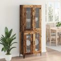 vidaXL Highboard Staré drevo 69,5 x 34 x 180 cm Kompozitné drevo