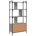 vidaXL Knižnica s dvierkami sivá sonoma 76,5x30x154,5 cm kompoz. drevo