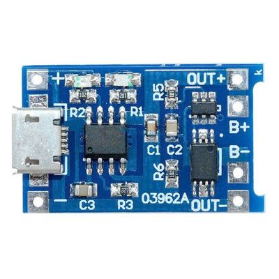 Nabíjačka Li-Ion článku 1A s ochranou, modul s IO TP4056 (micro USB)