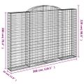 vidaXL Oblúkové gabionové koše 2ks 300x30x200/220cm pozinkované železo