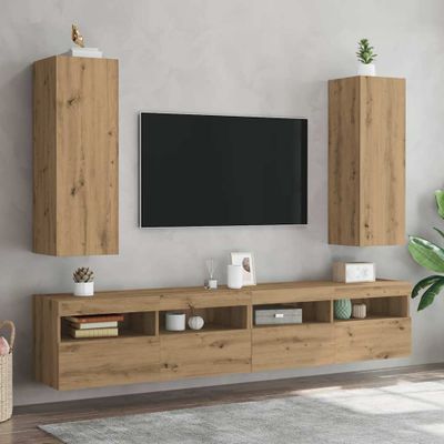 vidaXL TV skrinky 2 ks dub artisan 30,5x30x90 cm kompozitné drevo