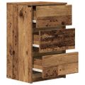 vidaXL Nočné skrinky s 3 zásuvkami 2 ks staré drevo 39x35x65 cm