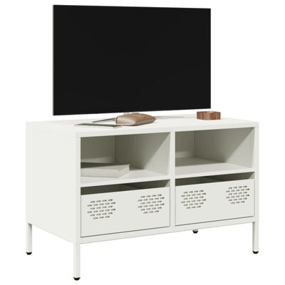 vidaXL TV skrinka biela 68x39x43,5 cm oceľ valcovaná za studena