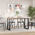 vidaXL Jedálenský stolík v tvare O 160x80x75,5 cm borovica a oceľ